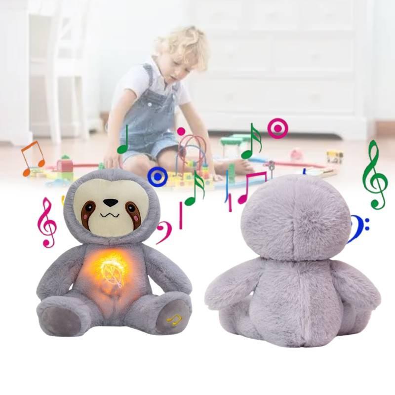 Artificial Cute Breathing Sloth Plush Toy Glow With Music Koala Gift Children