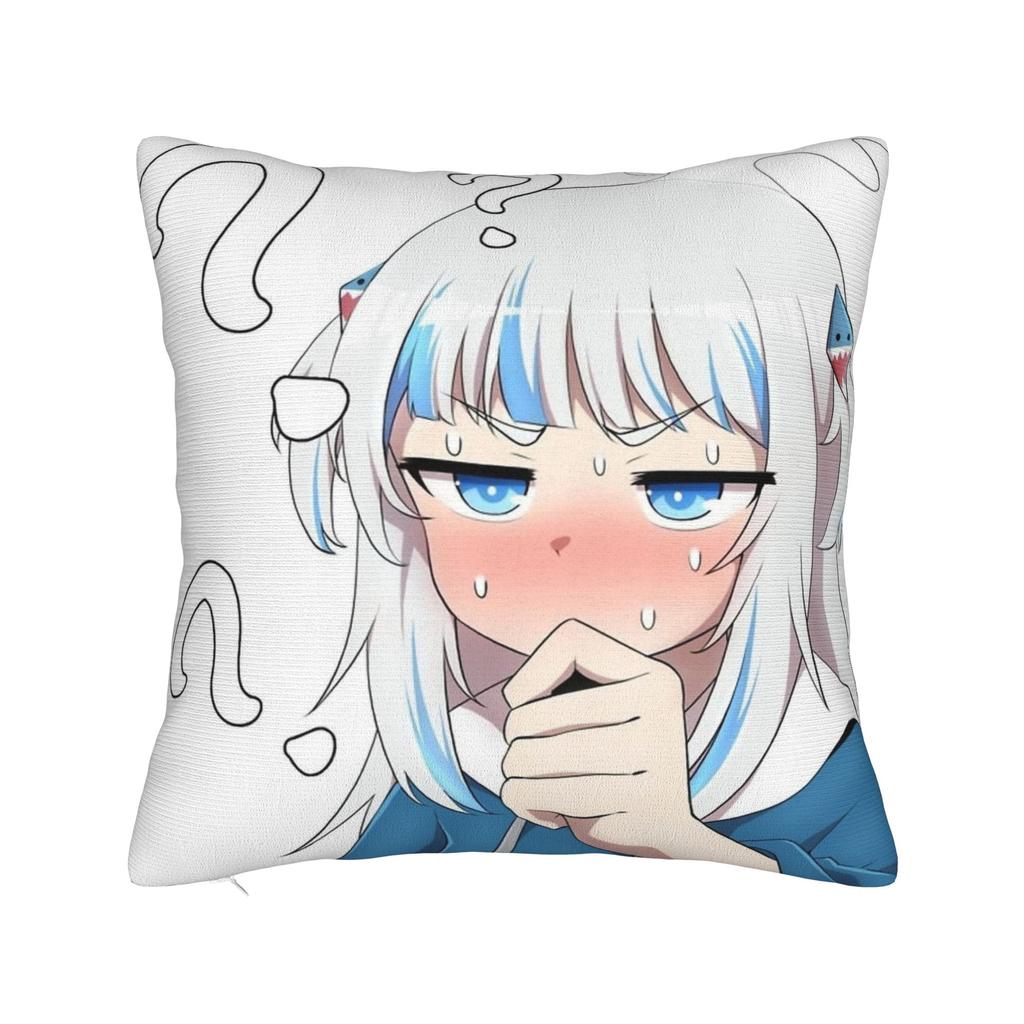 Hololive Gawr Gura Pillowcase Soft Polyester Cushion Cover Decoration Throw Pillow Case Cover Sofa Square 45X45cm