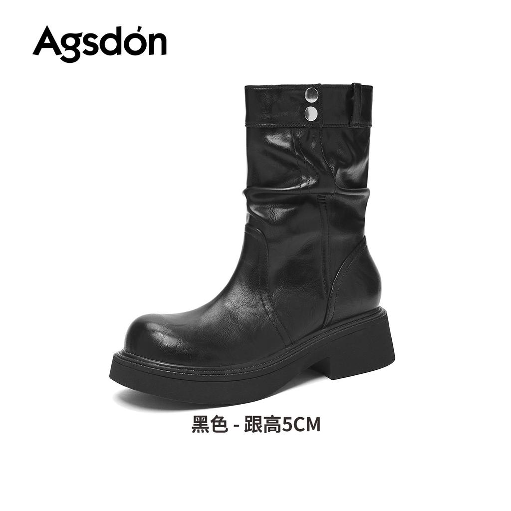 Brown short boots new autumn and winter platform retro medium tube Maillard velvet Martin boots