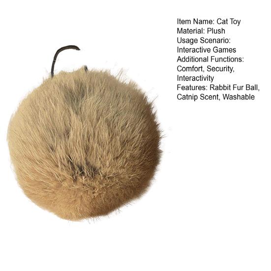 Yousheng Cat Toy Imitation Rabbit Fur Ball with Catnip Scent Indoor Exercise Play Washable Faux Fur Catnip Toy
