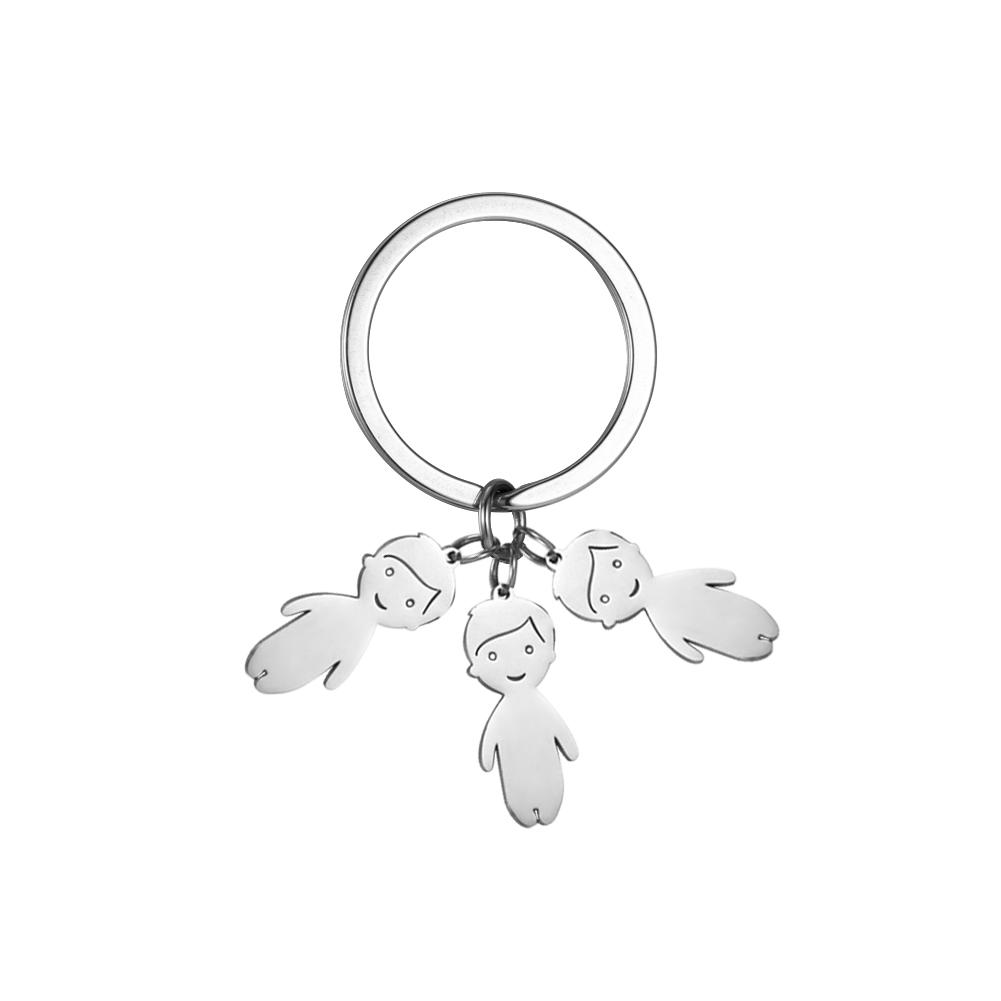 Personalized Keychain Custom Boy Girl Key Chain Family Mother Kid Child Gift For Woman Men Couple Stainless Steel Jewelry