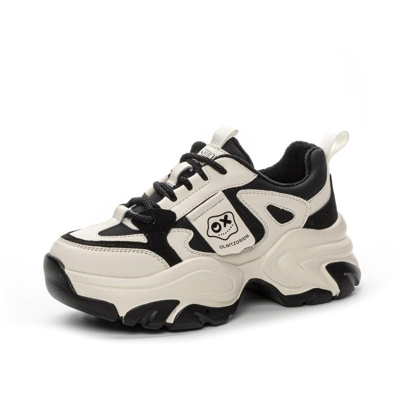Platform leather shoes women's autumn new fashion versatile sports trendy shoes
