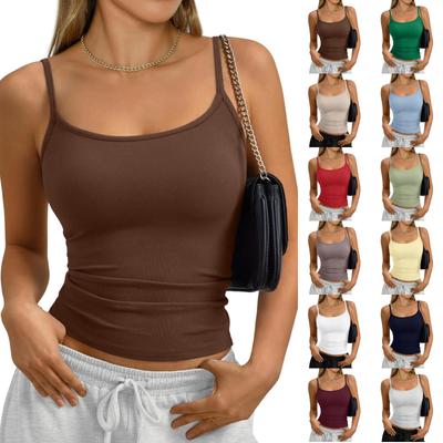 Tank Tops For Women Sleeveless High Neck Summer Casual Ribbed Slim Shirts Racerback Beach Vacation Clothes