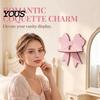 Wall Mount Organizer for Powder Room Cute Pink Bow Wooden Shelf, Shaped Display Rack, Small Floating Shelves Bedroom Storage Shelf Vanity Room,