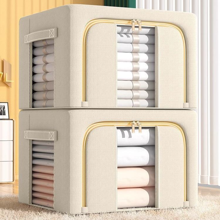 Clear View Cotton Quilt Storage Box - Large Multi-purpose Oxford Cloth Fabric Organizer