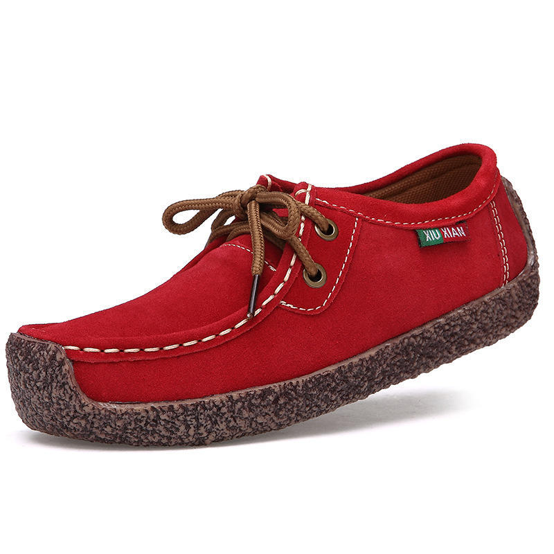 Slip-on Women Genuine Leather Loafers Casual Walking Shoes Elastic Ladies Working Driving Shoes Mother Shoes