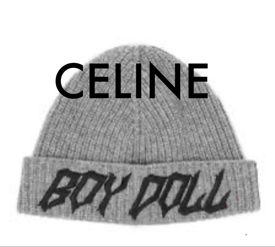 

[USED] CELINE BOY DOLL Beanie Knit Cap Gray