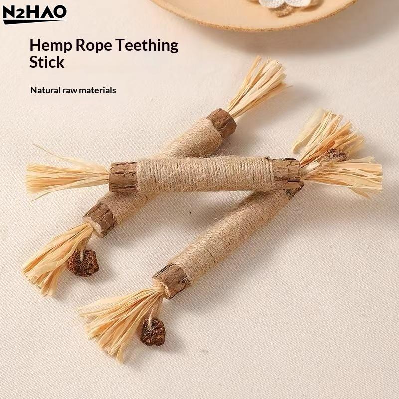1/2PC Cat Toy Made Of Woody Smartweed Knotweed Teething Sticks Insect Gall Raffia Sisal Rope Teeth Cleaning Toy Cat TeasingStick