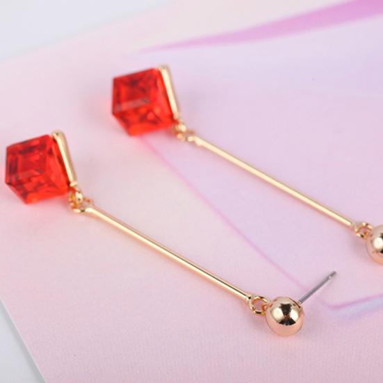 1 Pair Women Fashion Long Dangle Rhinestone  Earrings Eardrops Jewelry for Wedding