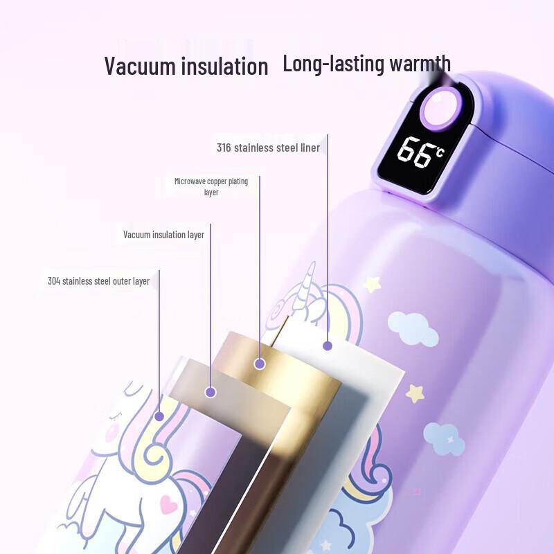 TOMIC 316 Stainless Steel Insulated Kids' Water Bottle with Straw