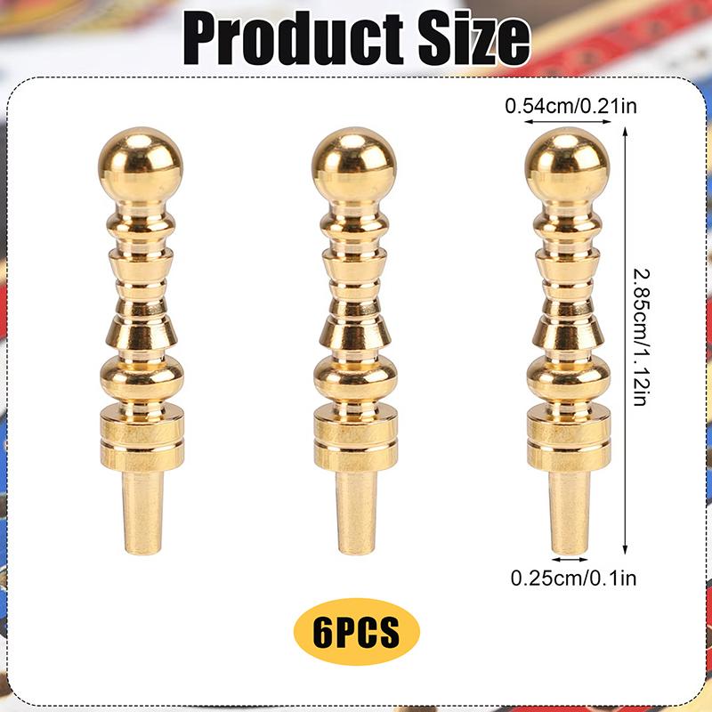 Glossy Cribbage Pegs 6pcs Premium Quality for 1/8 Inch Board Home Game Night Accessories