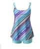 New Large-size Printed Large-size Split Flat-angle Tankini Suit Swimsuit for Women