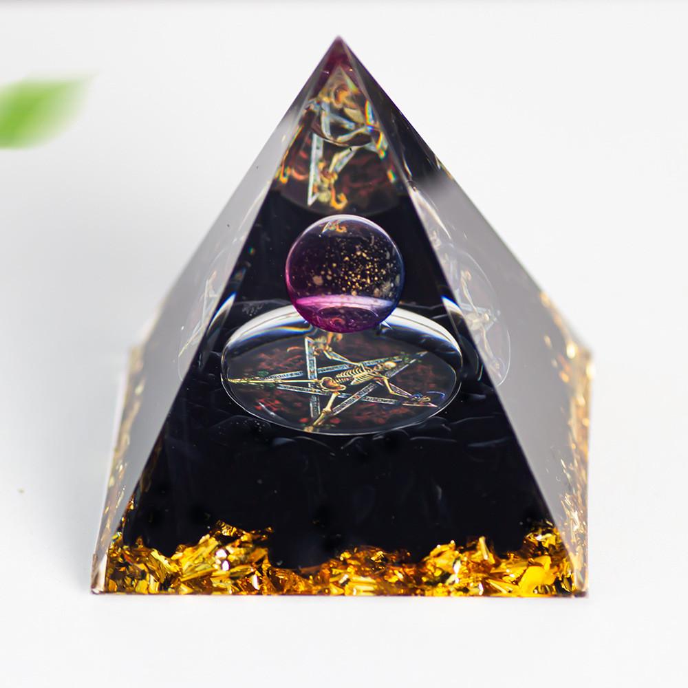 Resin Art Crystal Ball Pyramid Home Decor With Modern Minimalist Style For Living Room Display