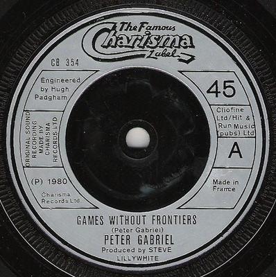 7palcová deska PETER GABRIEL - Games Without Frontiers CB354 Charisma 1980 UK Rock Použitá