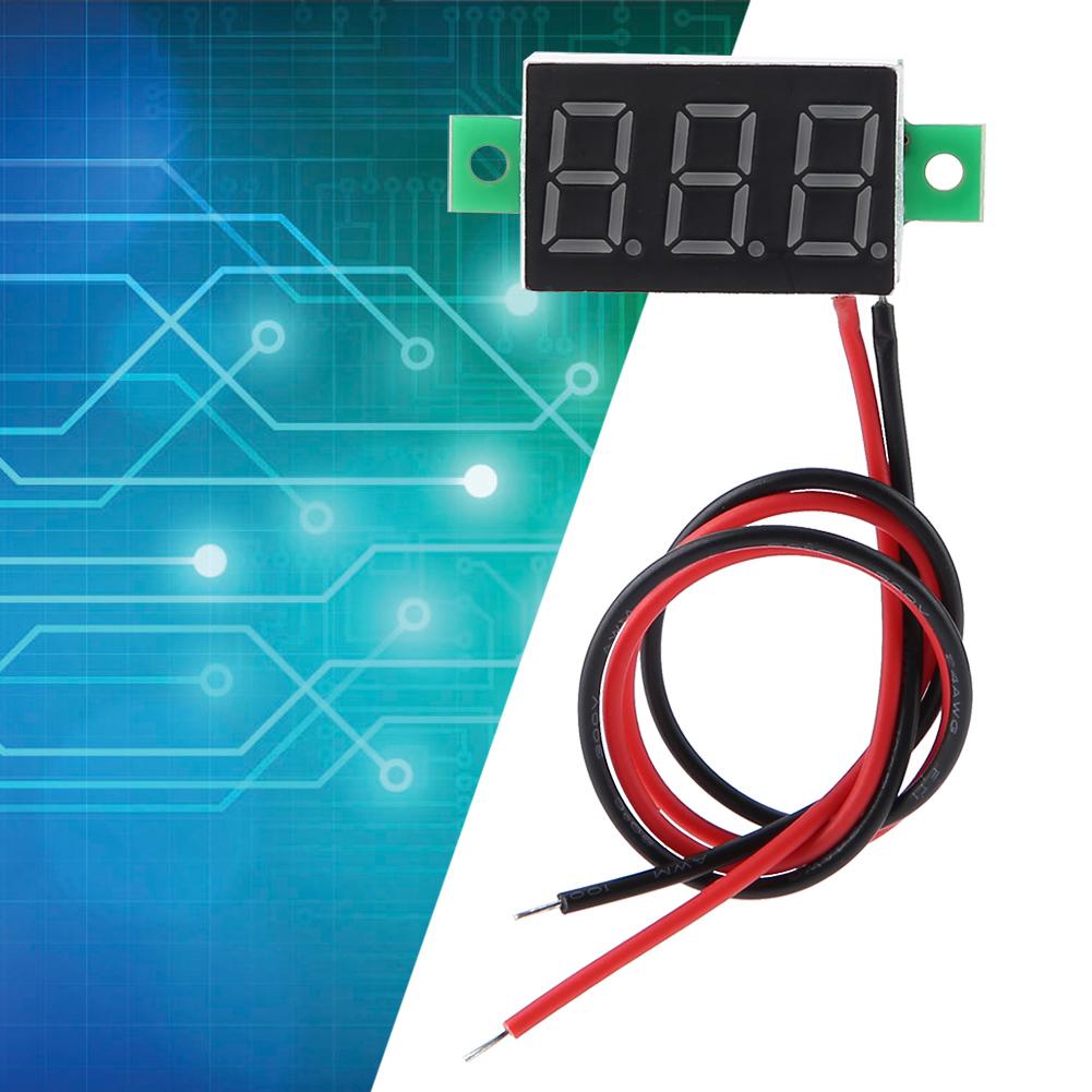 Digital Voltmeter 0.36inch Two Wire DC 2.5 30V Digital LED Display Voltage Meter (Yellow)
