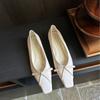 2025 Spring and Autumn New Fashion Versatile Outer Wear Bow Flat Bottom Ballet Ladle Shoes Gentle Korean Retro