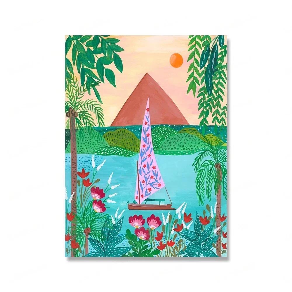 Egypt Morocco Travel Wall Art Canvas Painting Tropical Jungle Animals Leopard Tiger Posters Prints Home Decor Housewarming Gift