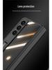 Samsung Z Fold5 Phone Case: Electroplated Transparent Hinge, Foldable Full Coverage with Bracket Protection.