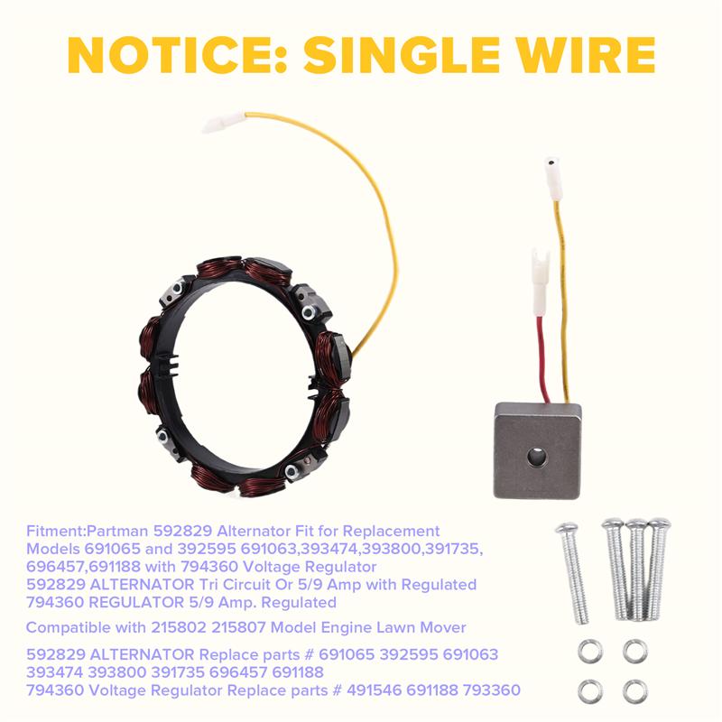 L10A 592829 691065 392595 691063 Generator Statorlindning För Briggs & Stratton BS Trekrets 5/9 Amp