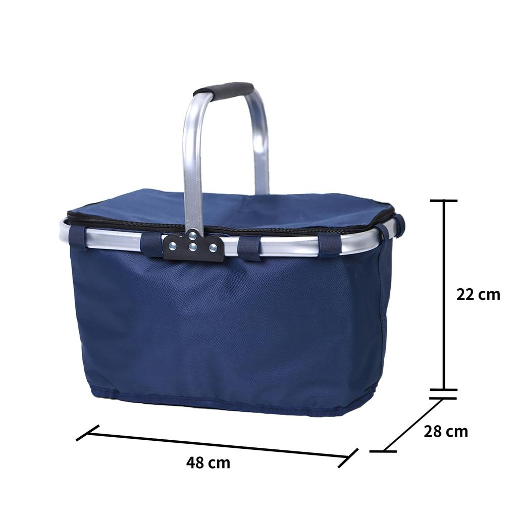 GIORSEN Insulated Cooler Durable Aluminum with Soft Cooler Box for Beach Sports Day Gift W x 28cm D x 22cm Basket, Foldable, 30-Liter Capacity,