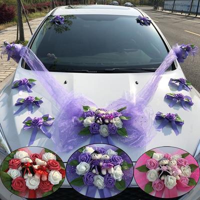 Yapay Çiçek Arabalar Düğün Dekorasyon Seti Romantik Sahte Çiçekler Sevgililer Günü Parti Festivali Dekoratif Malzeme
