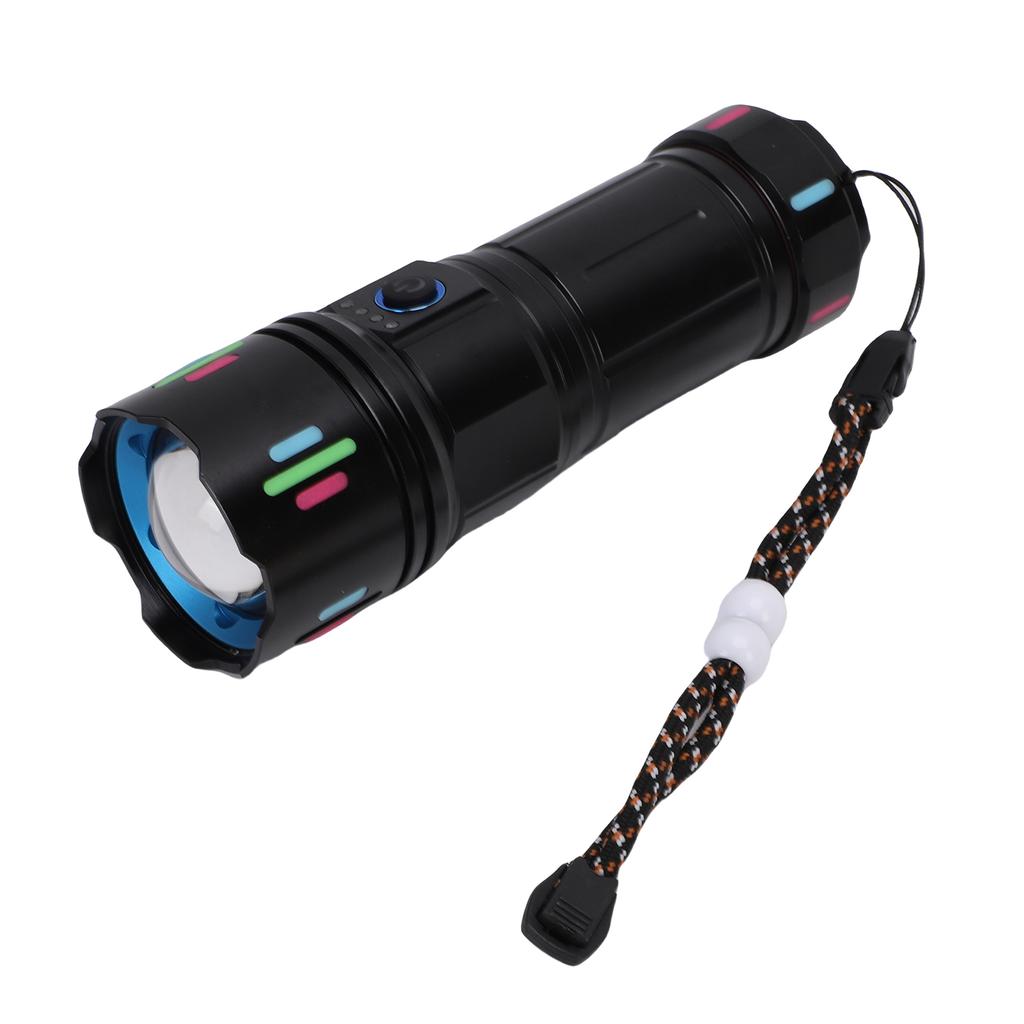 Rechargeable LED Flashlight with Digital Display Zoom 1800LM Super Bright Flash Light Waterproofing for Camping Hiking