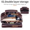 Men Genuine Leather Crossbody Backpack for Business and Commuting, Large Capacity