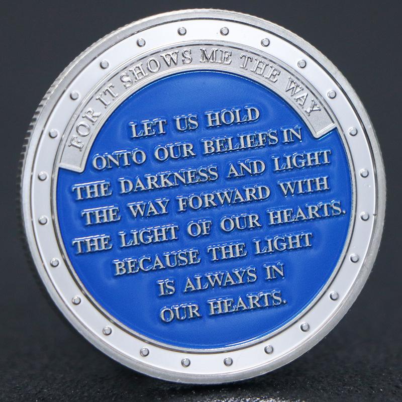 Moeda comemorativa de farol, alto relevo, medalha comemorativa, moeda, ornamento artesanal, banhada a ouro e prata