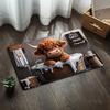Badematte mit Hochlandrind-Motiv – Waschbare, weiche Flanellmatte für Waschküche, Badezimmer, Waschbecken und Eingangsbereich, süße Duschdeko-Geschenkidee