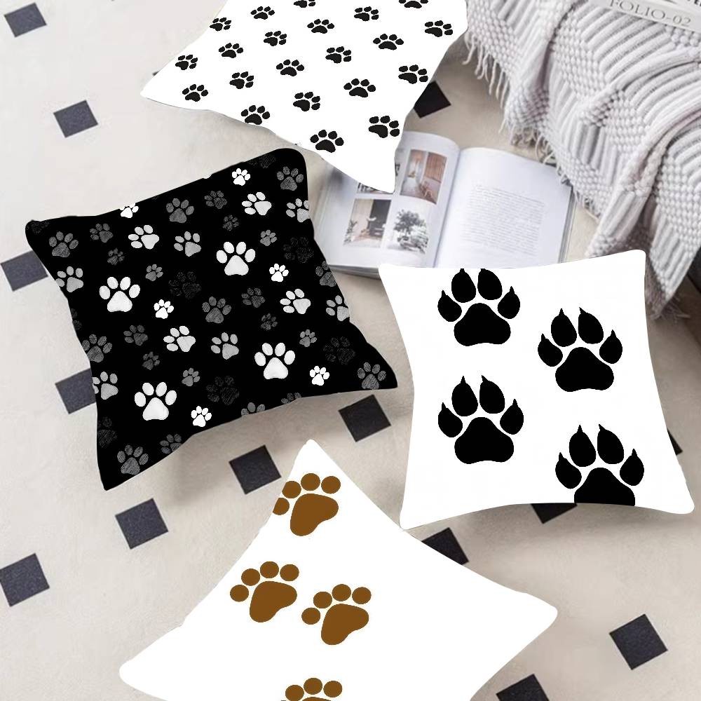 Fashion Black Cat Paw Cushion Cover Pillowcase Upholstery Sofa Throw Pillow Home Decor Pillowcas