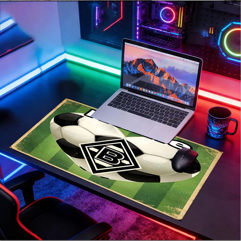 Custom Name Personalized Borussia Monchengladbach Pattern Mousepad, Laptop PC Desk Mat, Decorative Desk Mat for Home Keyboard Pad Gift
