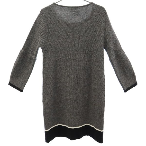 TO BE CHIC Wool Sanyo Shokai Long Sleeve One Piece 40 Gray Women Used