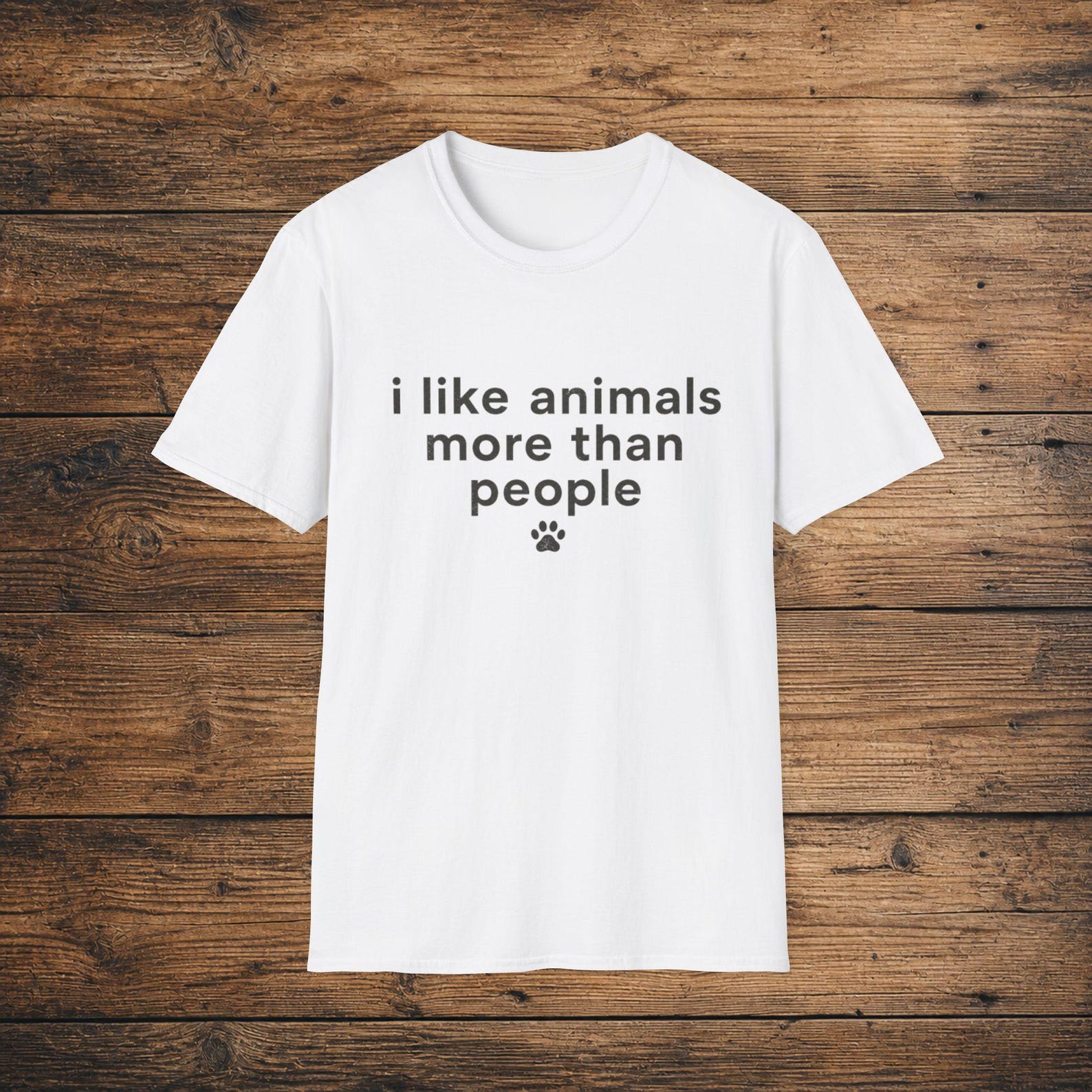 Funny Animal Lover T-Shirt, Introvert Pet Parent Tee, Dog Cat Paw Print Shirt S
