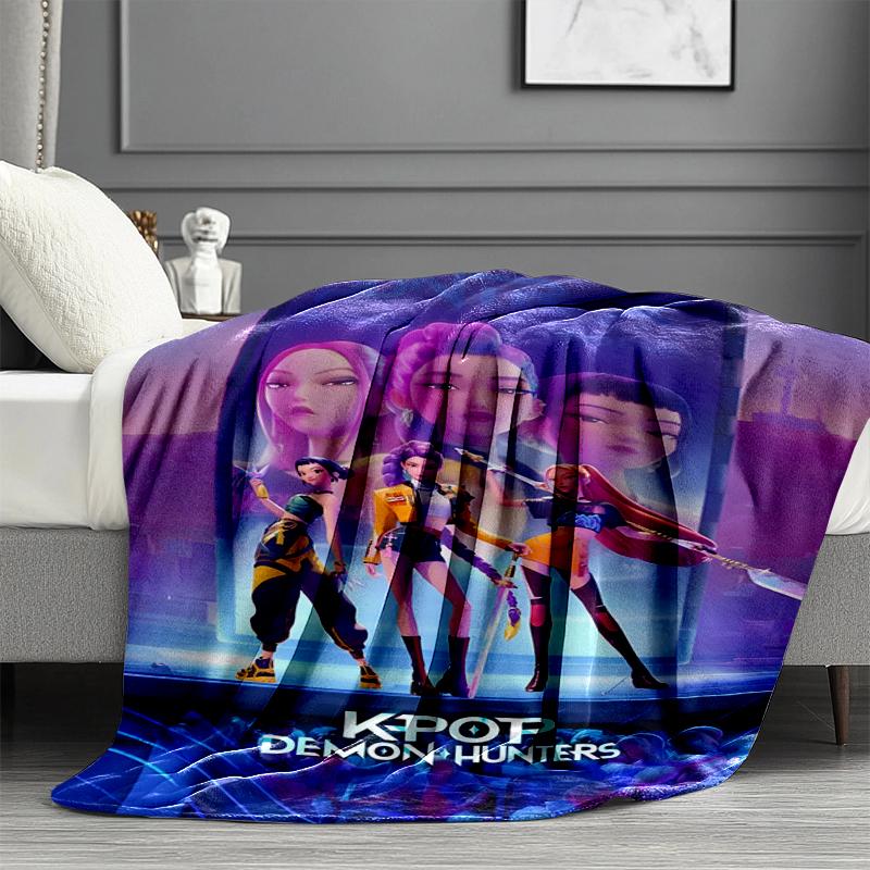 KPop Dämonenjäger Print Decke - Weich & Bequem, für Schlafzimmer, Reisen, Sofa, Heimdekoration - Geburtstags-Weihnachtsgeschenk für Freund