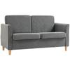 2-Seater Sofa, Couch with Wooden Legs, Linen Look, Upholstered Sofa, Modern-Style Double Sofa for Living Room, Bedroom, Grey