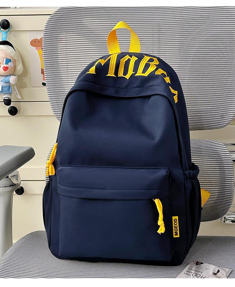 Schoolbag new Japanese ins style female student embroidered schoolbag simple large capacity lightweight backpack campus commuter backpack