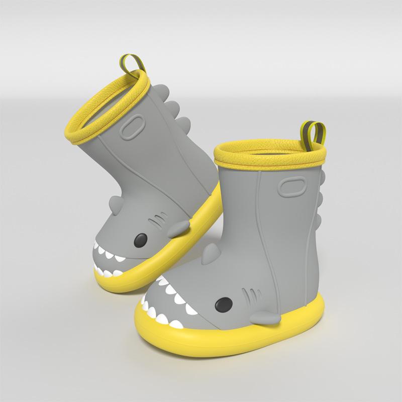 Damen Hai Regenstiefel - Niedlich, Rutschfest, Wasserdichte Gummischuhe für Drinnen/Draußen, Partnerlook, Trendiger Sommerstil