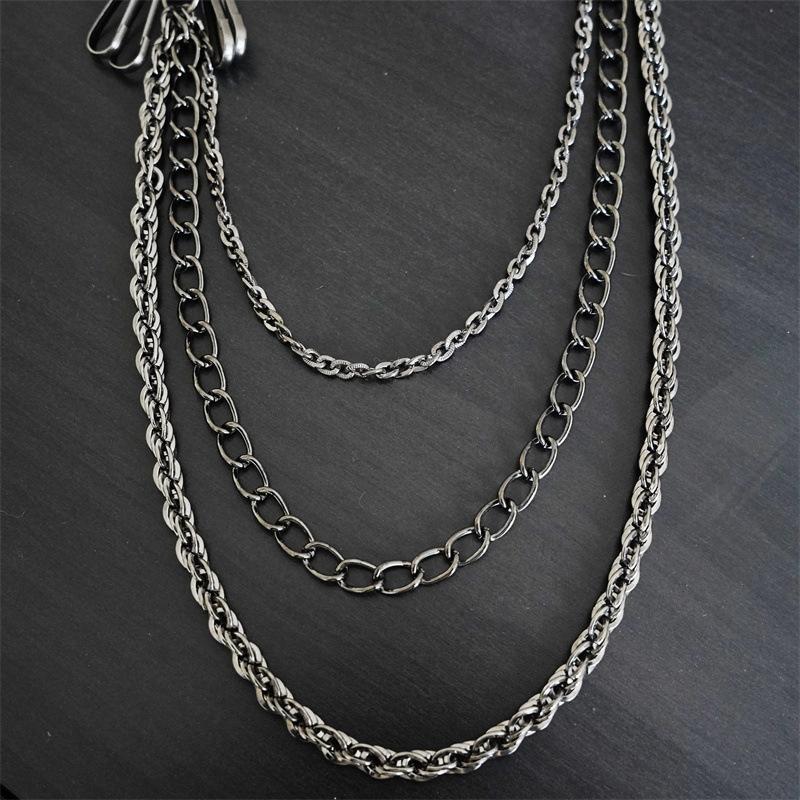 Retro Trouser Chain, Multi-layer Metal Waist Chain, Punk Hip-hop Chain.