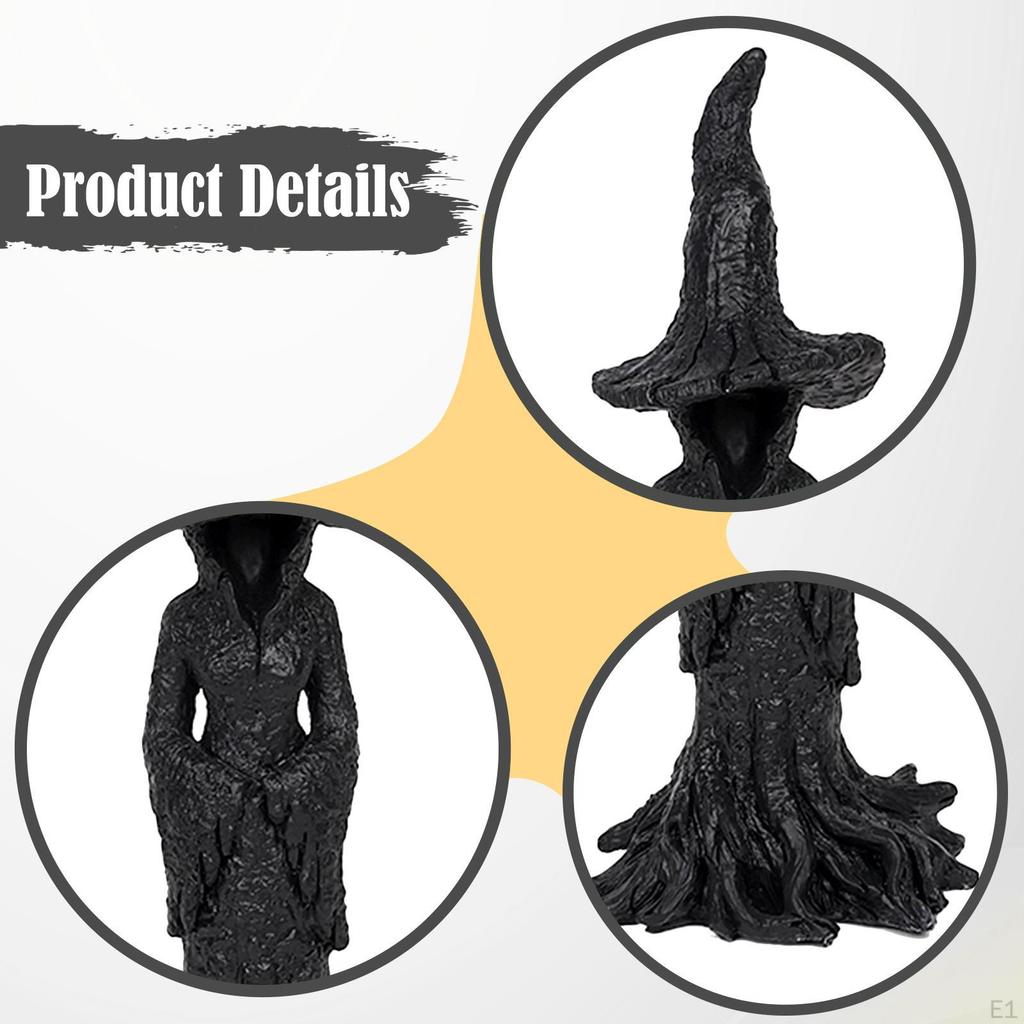 Halloween Witch Statue Craft Art Sculpture for Cafe Table Centerpiece Mantel