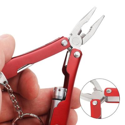 Odolné Mini Multitool Kleště s LED Světlem Lehké Skládací Kleště Nerezová Ocel Antikorozní Venkovní Nářadí Kempování