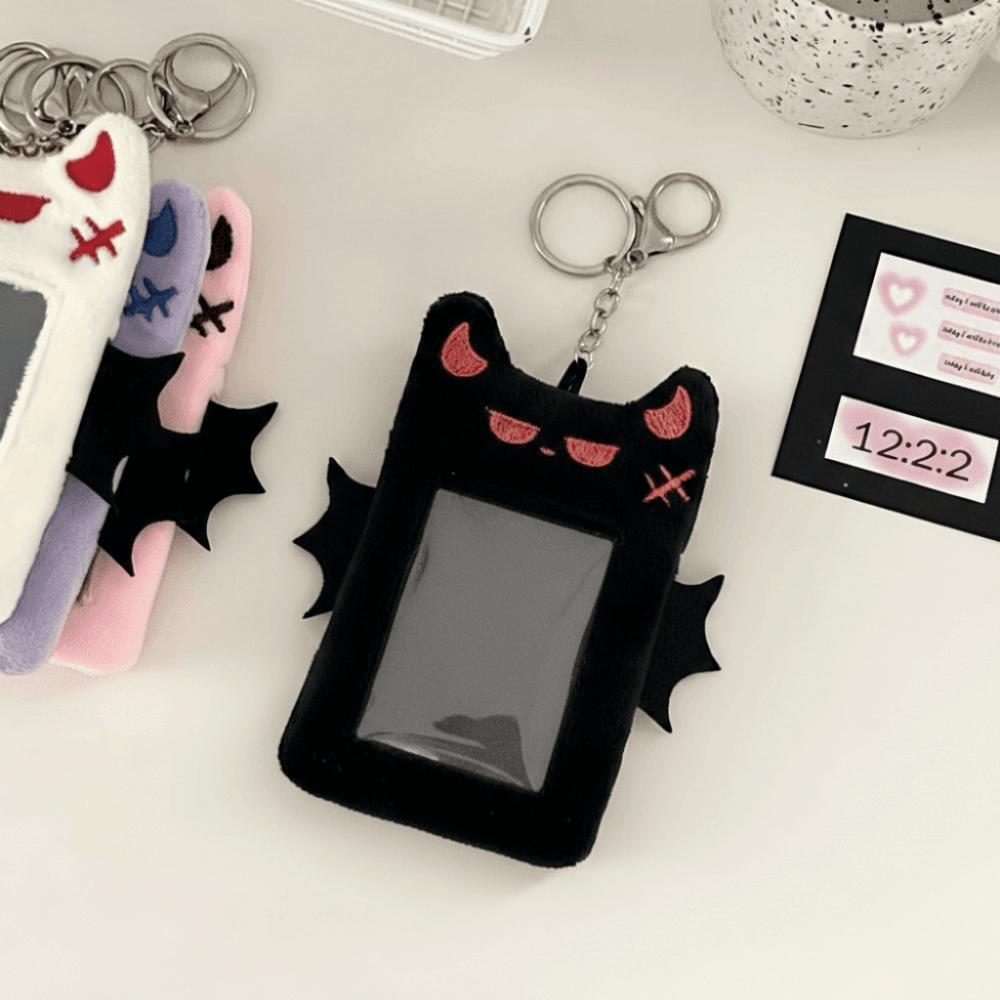 Bat Demon Cartoon Plush Photocard Holder Korean Style Photo Protective Case Student