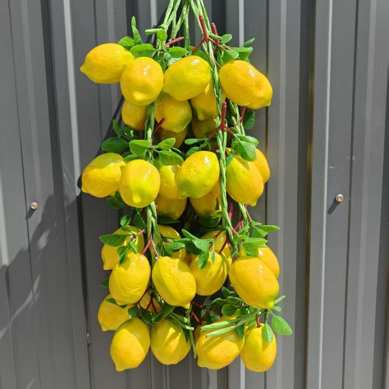 Lifelike Artificial Lemon Strings Fake Simulated Fruit Hanging Garlands for Wedding Birthday Party Home Wall Decor