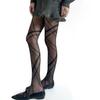 Irregular Cross Argyle Sheer Jacquard Pantyhose Women Y2K Dark Gray White Retro Sexy Slim Pantyhose