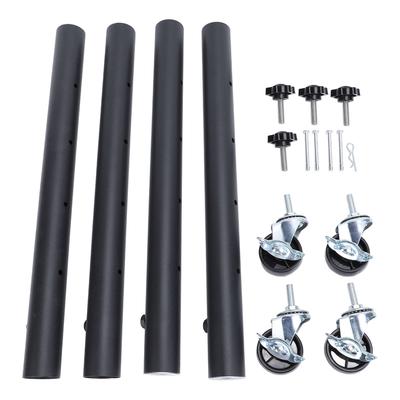 4PCS Furniture Legs with Caster Wheels Heavy Duty Carbon Steel Table Leg Extender Riser for Cabinet