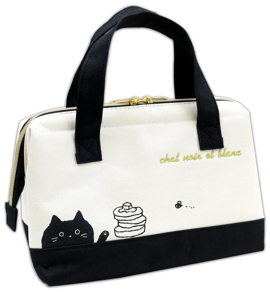 OSK Chat Noir et Blanc Lunch Bag Black (Clasp Type) TB-18