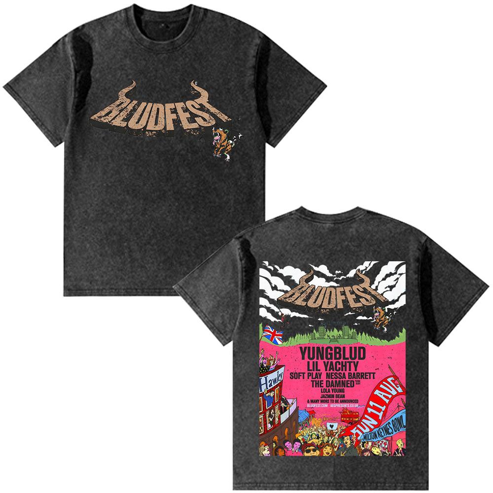 Yungblud Lowlife Album Logo Opraná Trička Pánské Dámské Oblečení Móda Krátký Rukáv Bavlna Oversized Tričko Top