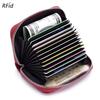 RFID Blocking Leather Accordion Zipper Card Holder for Men & Women