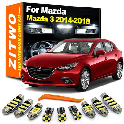 ZITWO 11Pcs Car LED Interior Dome Light Kit For Mazda 3 BM BN Mazda3 2014 2015 2016 2017 2018 Sunvisor Trunk Bulb Canbus