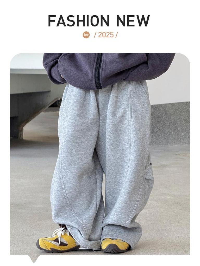 253551 Kids' Versatile Solid Color Loose Pants for Spring and Autumn