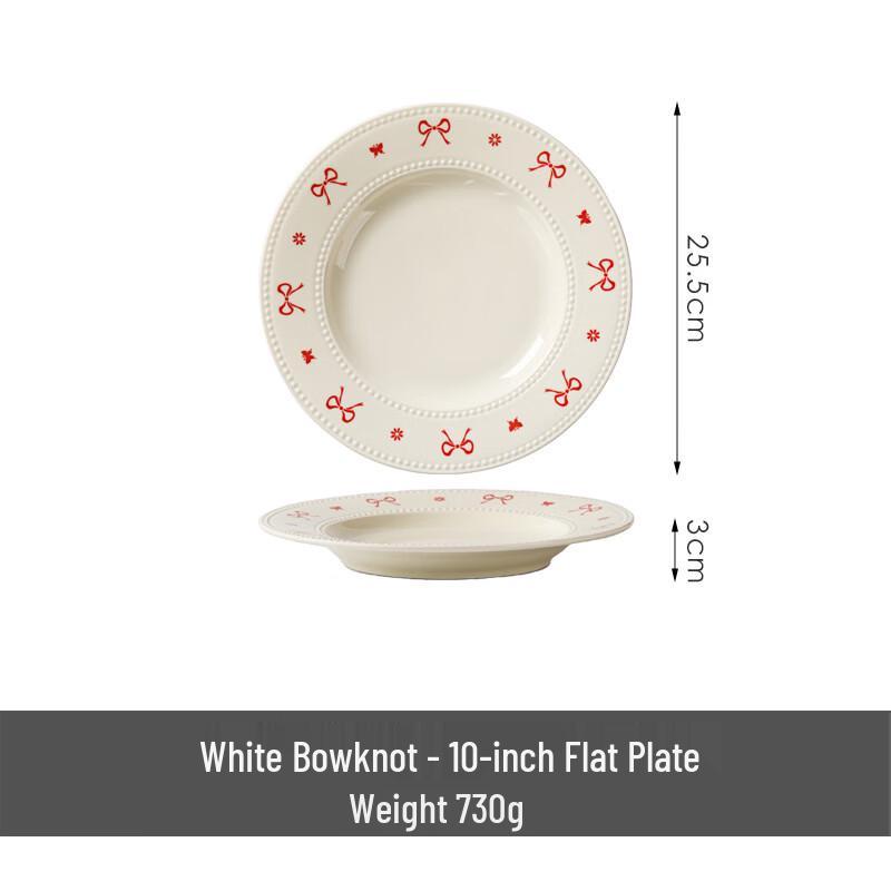 OIMG Elegant Bowknot Ceramic Plate